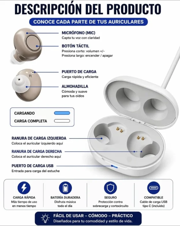 Audifono Dorado para Sordera